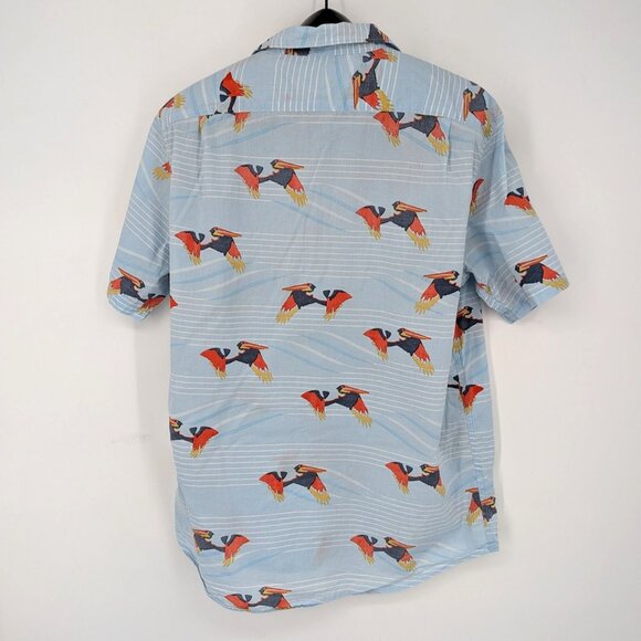 Billabong Hawaiian Button Up Size XL Tailored Fit Stretch Parrot Print Tropical - Picture 2 of 12